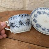 Antique coffee cup with saucer, Saint Amand and Hamage, Jeannette model