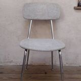 1950s chrome and fabric compass base chair
