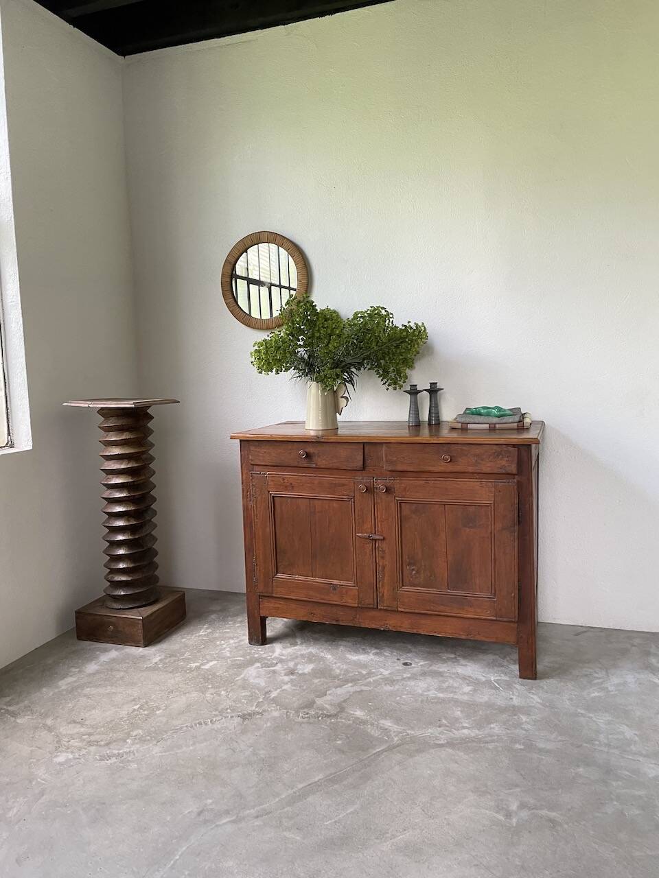 Jam cabinet, folk art furniture, oak, 19th century