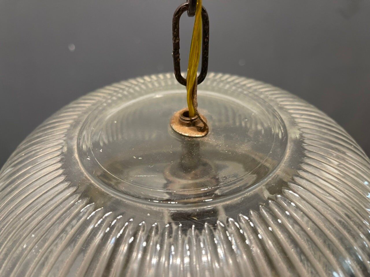 Vintage italian glass light pendant lamps, set of 2