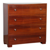 Large Art Deco mahogany chest of drawers from the 1940s.