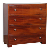 Large Art Deco mahogany chest of drawers from the 1940s.