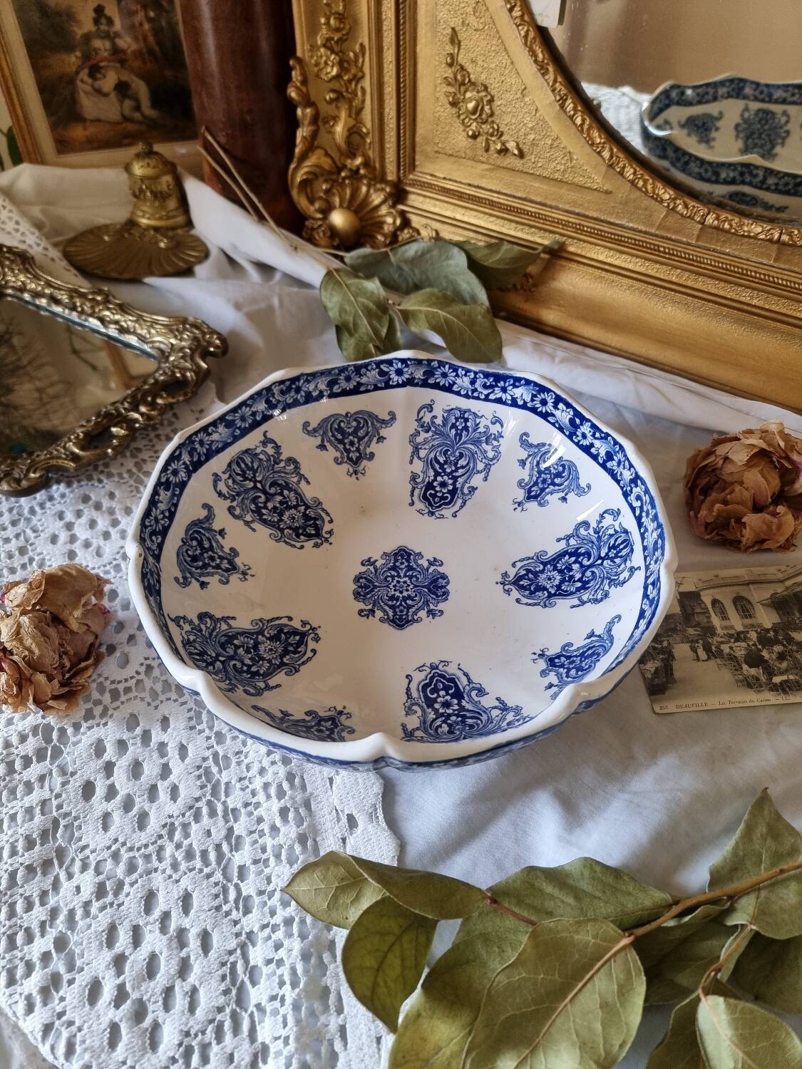 Large ironstone salad bowl, GIEN