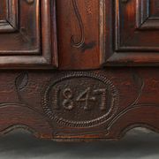 Rare French provincial carved cabinet or buffet with great patina, dated 18