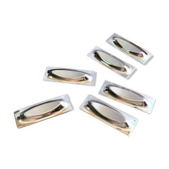 6 Stainless steel knife holders Letang Remy France vintage Year 60