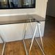 Smoked glass and chrome metal desk by Milo Baughman for Rochebobois