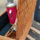 Picnic basket with white porcelain crockery