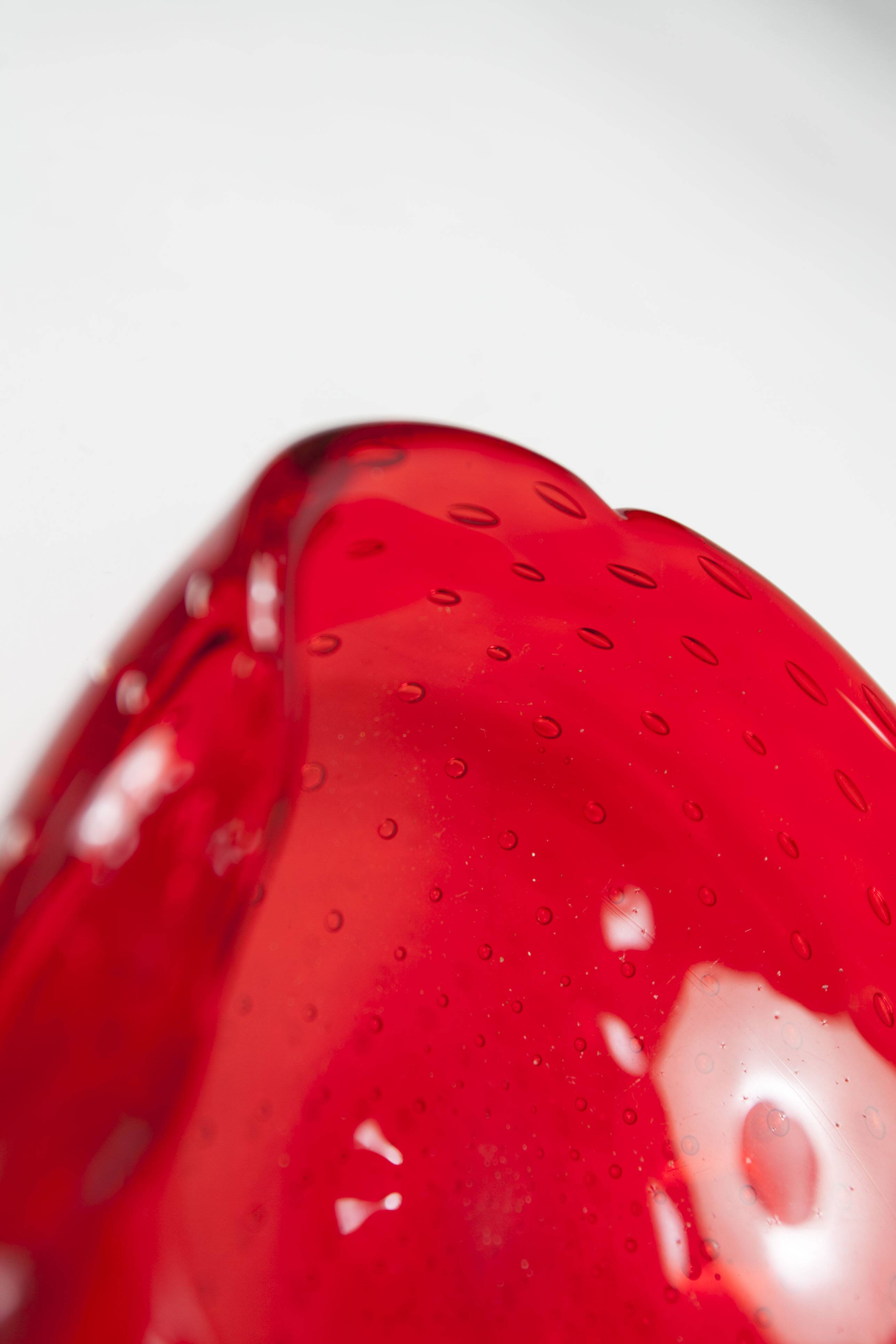 Murano Ashtray "Strawberry" Seguso Murano Italy 1970s