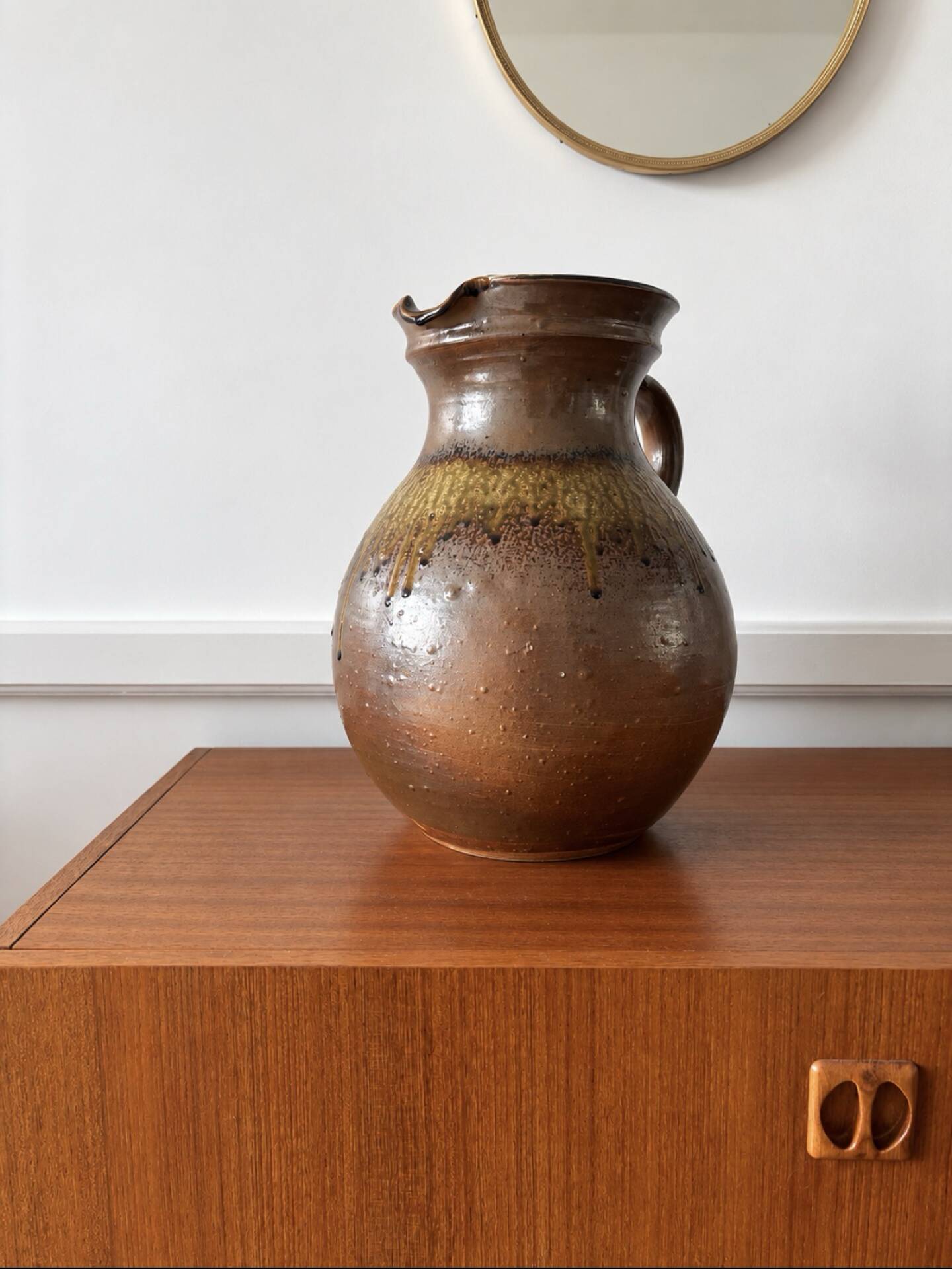 Large glazed stoneware pitcher XXL — Wabi-Sabi Spirit 1960-1