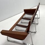 3-seater Sofa in aluminum and teak