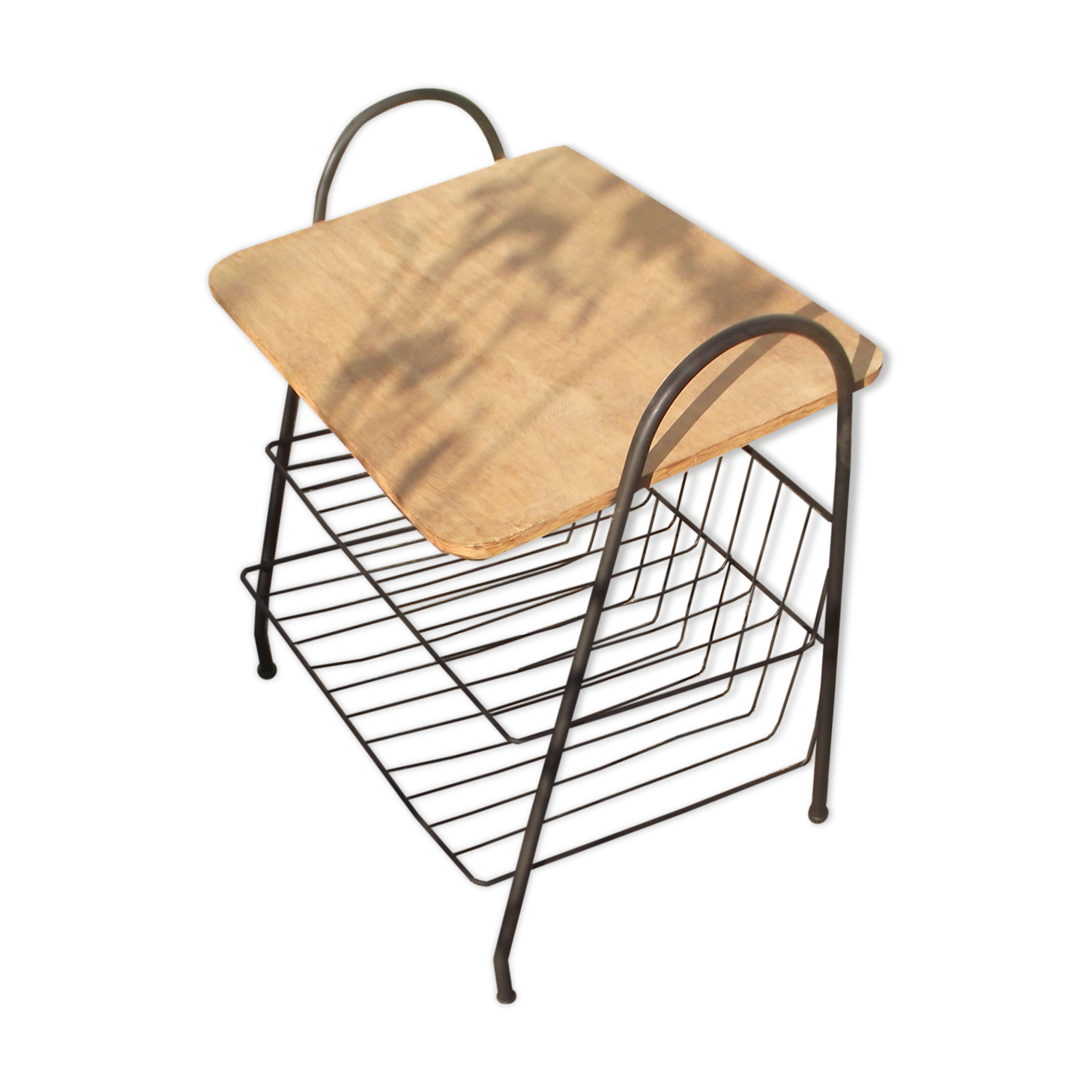 60s side table metal and wood