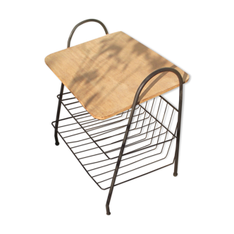 60s side table metal and wood