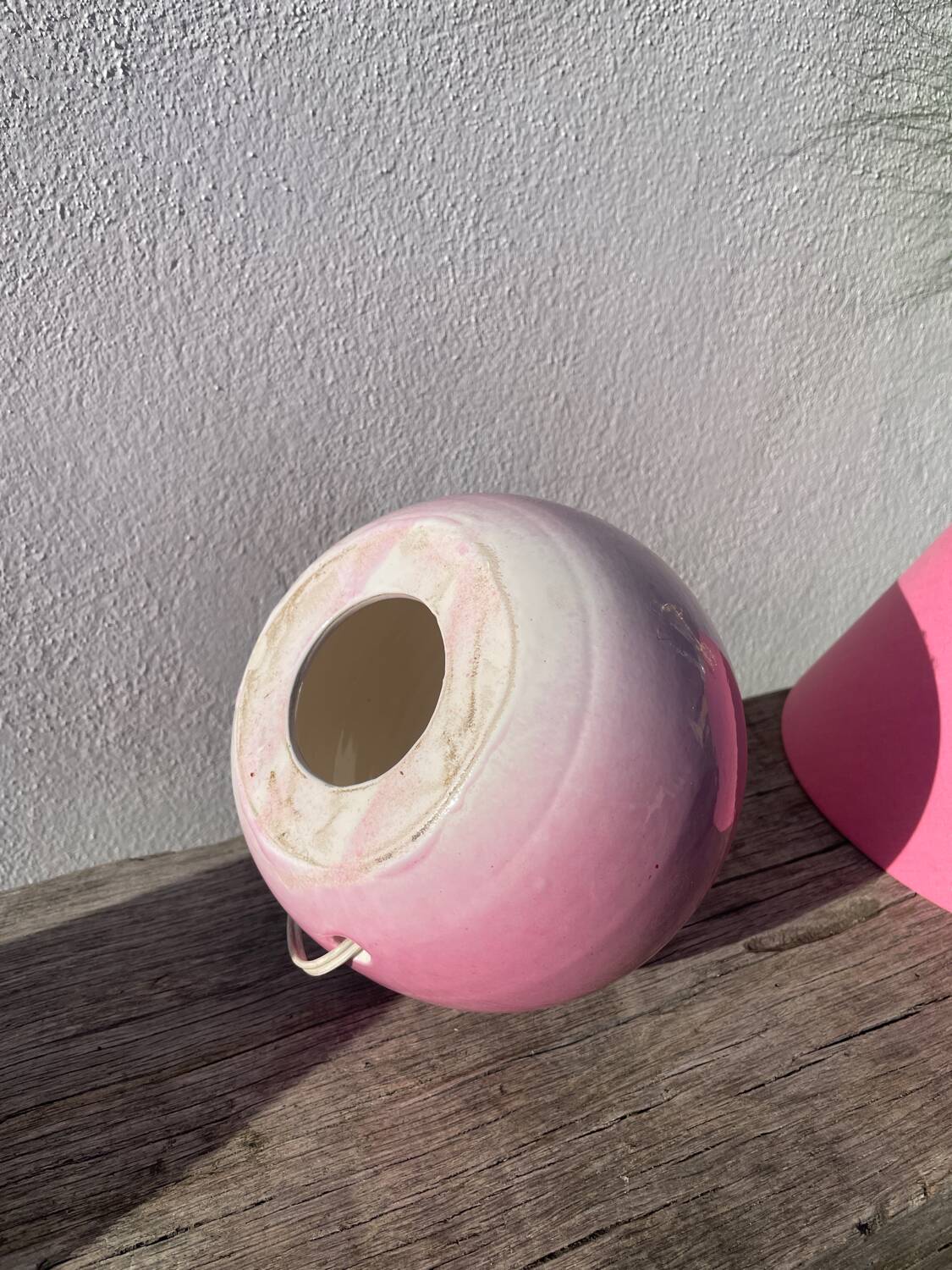 1970s pink ceramic lamp