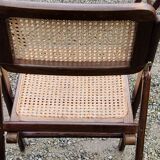 Set of 4 folding chairs wood and canning of the 70s