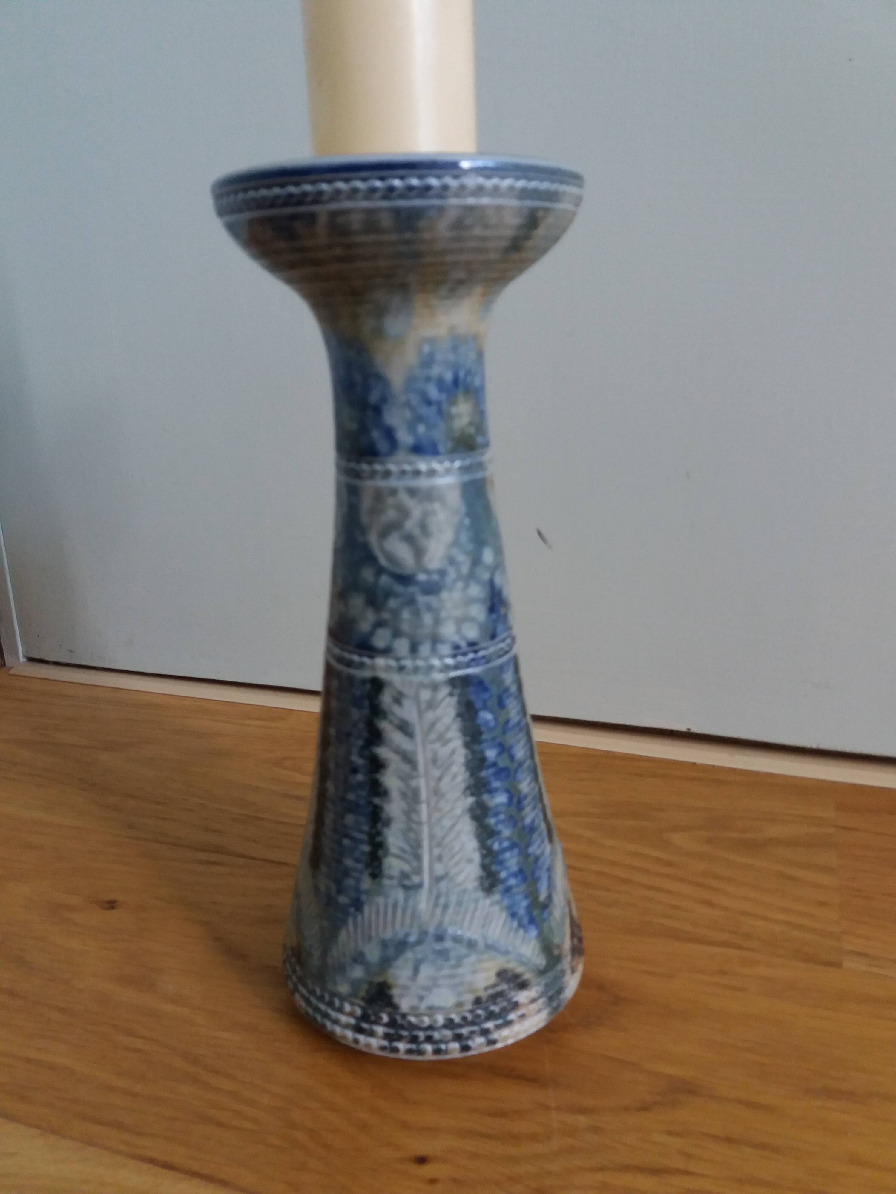 Candle holder vase signed Jean Claude Courjault