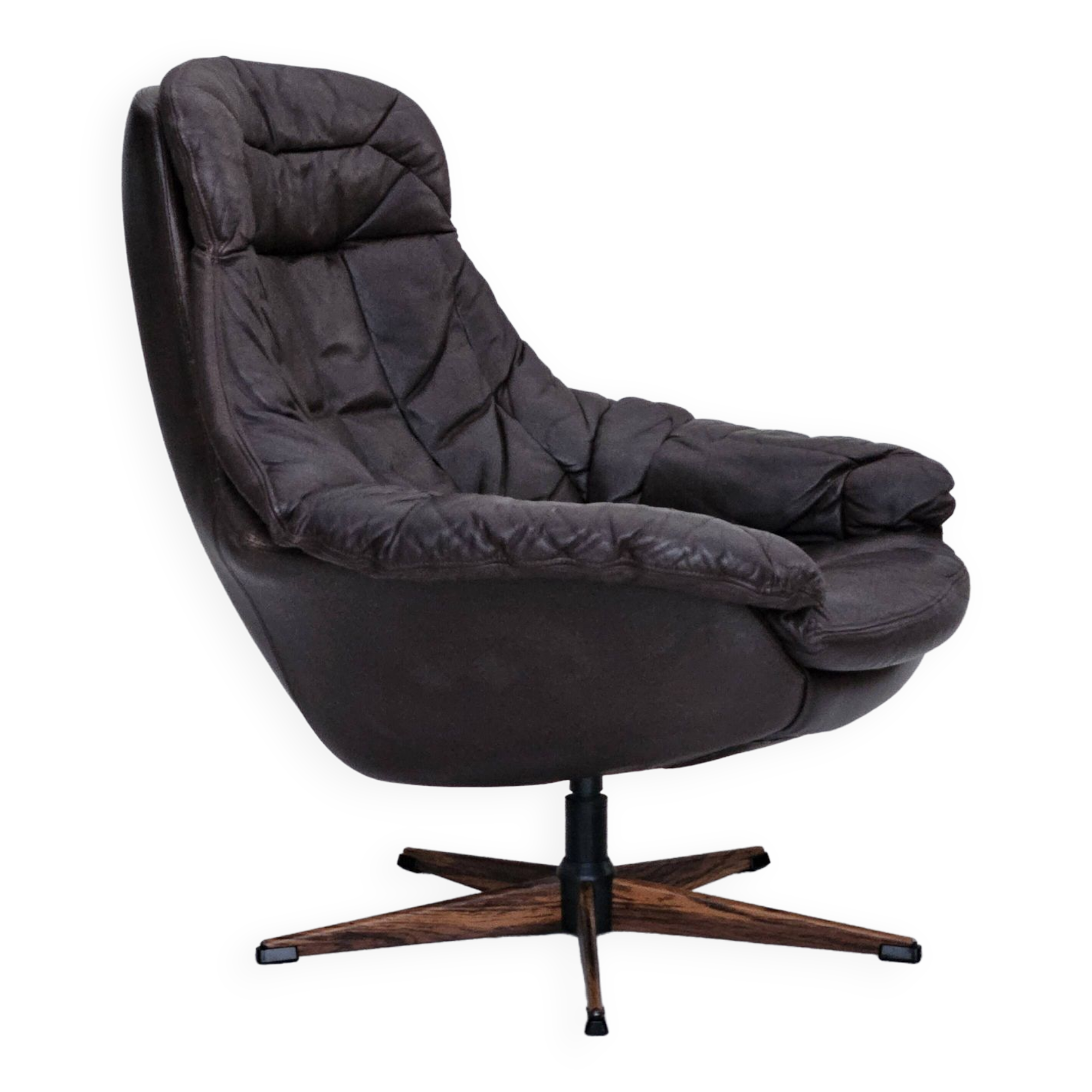 1970s, Vintage Danish leather armchair by H.W.Klein, original good condition.