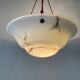 Art Deco suspended lamp in white marble-effect glass, 1940s, Germany.