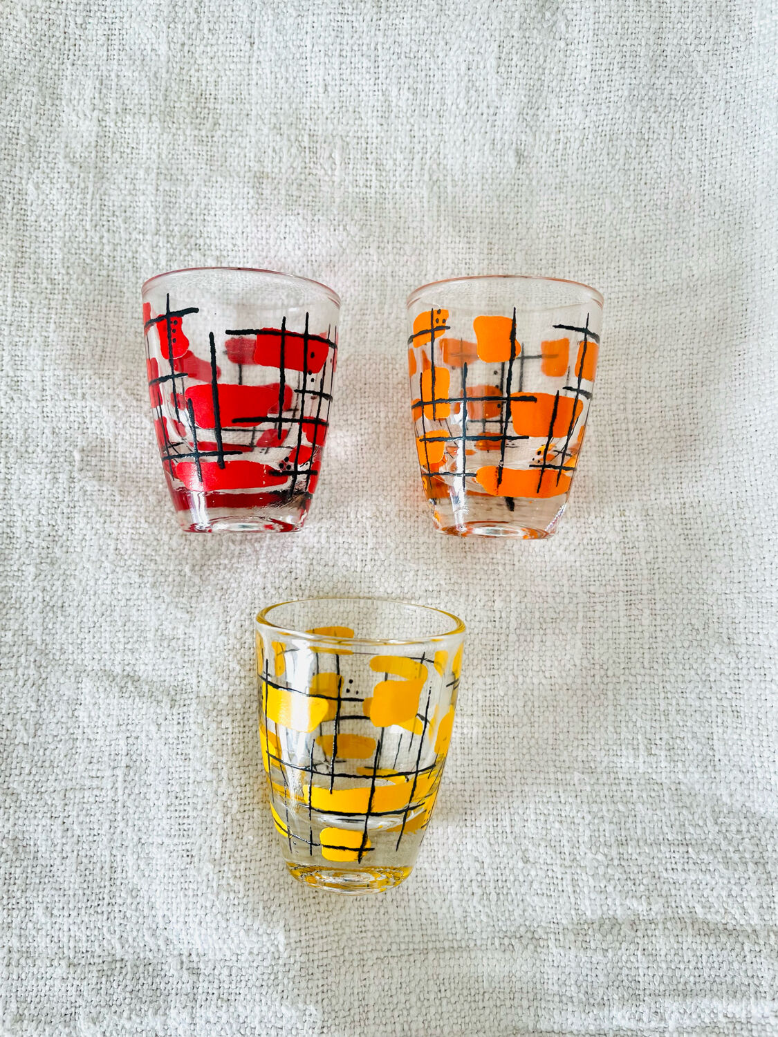 Lot de 3 petits verres liqueur vintage 50/60