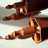 Vintage Swedish wall sconces in pine, 1970s, set of 2
