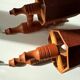 Vintage Swedish wall sconces in pine, 1970s, set of 2