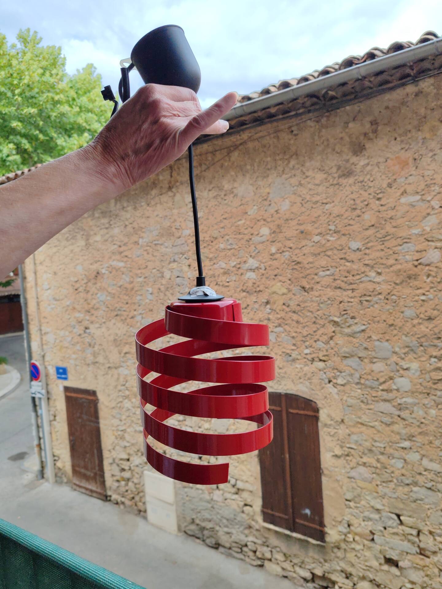 Red spiral suspension