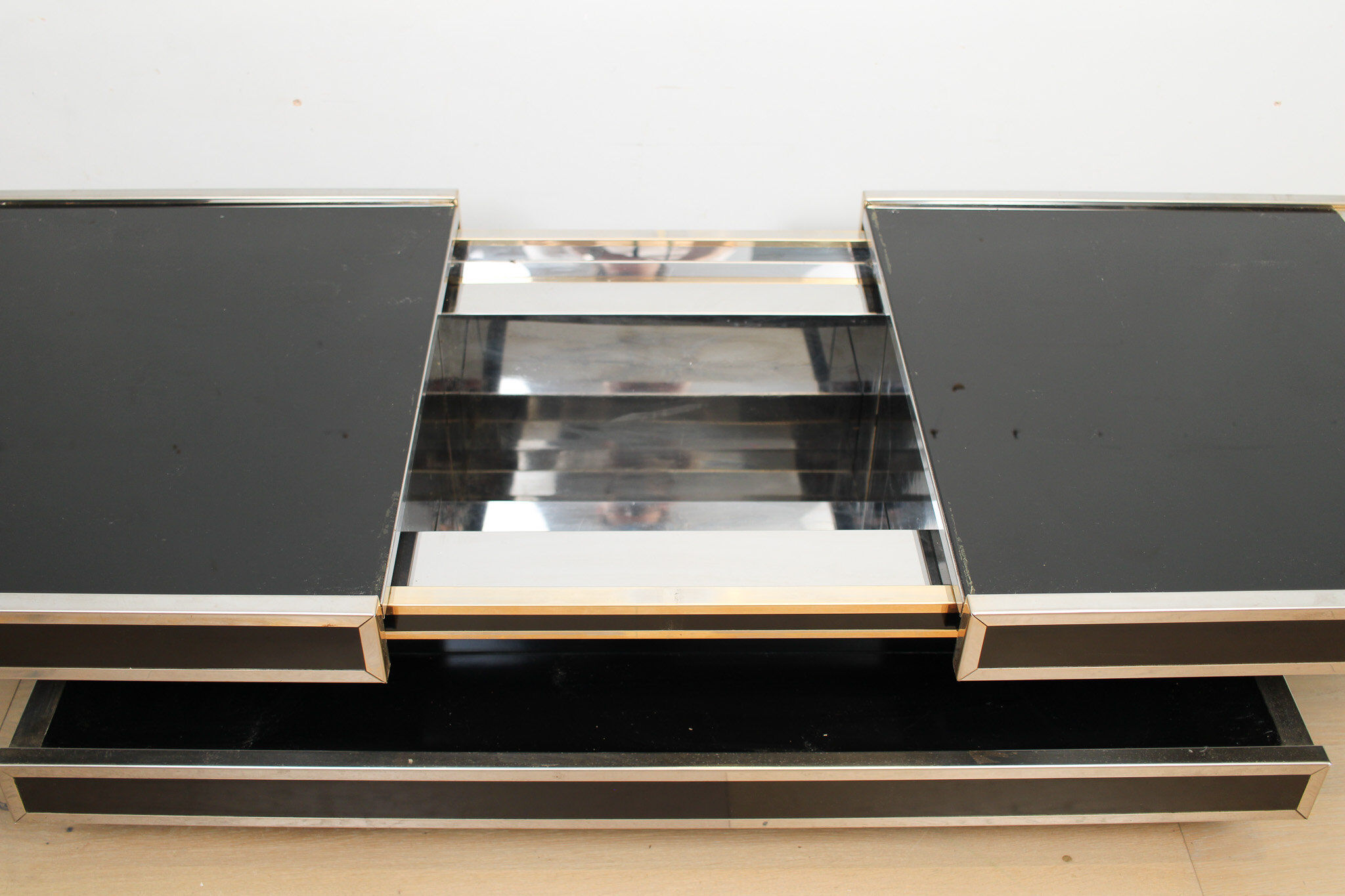 A vintage mid-century Willy Rizzo coffee table for Mario Sabot