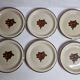 Ensemble de 6 assiettes vintage en grès émaillé décor abstrait "Thomas Germany", 26 cm