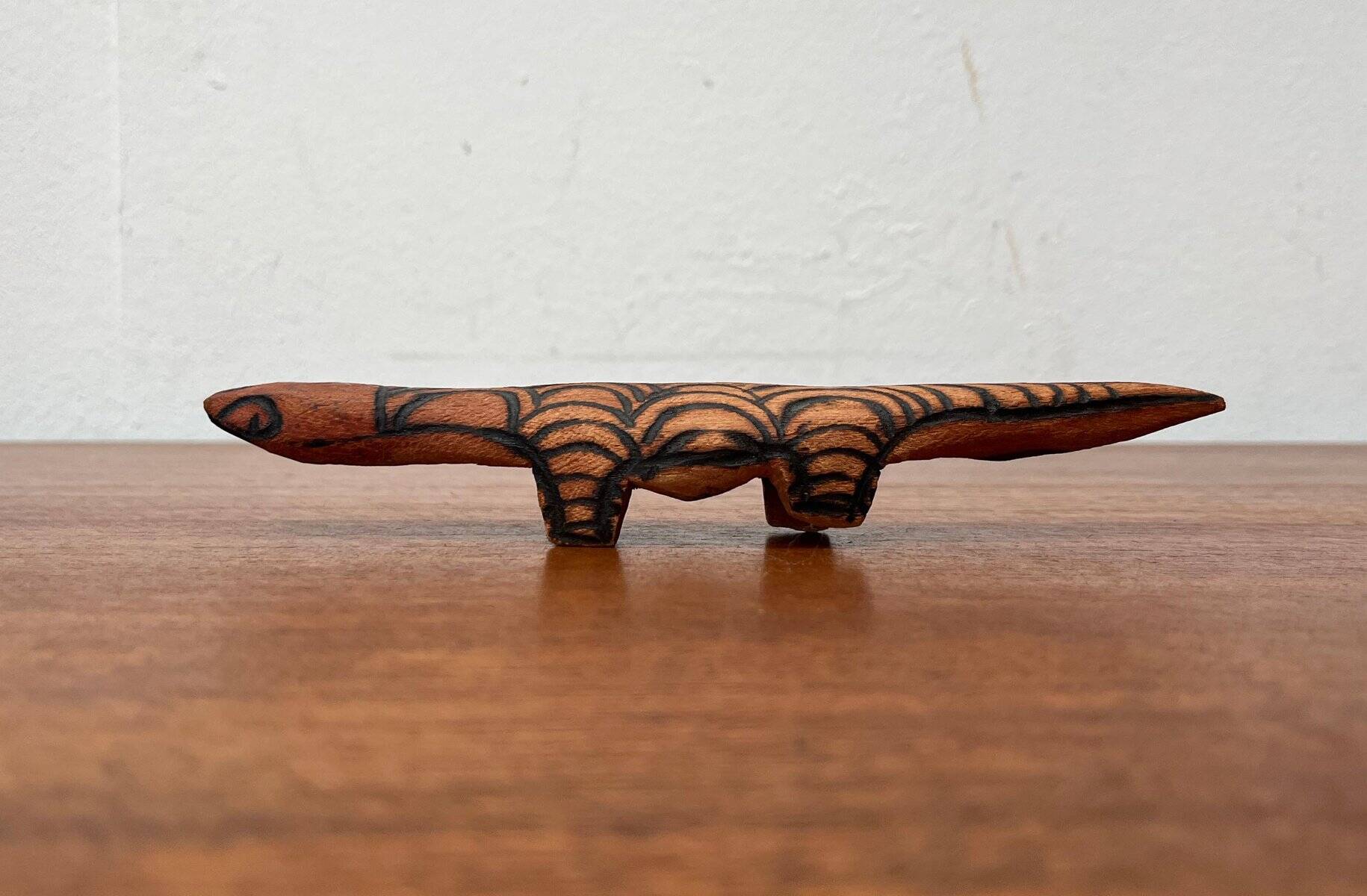 Vintage Australian Aboriginal Art Carved Wooden Animal Figurines, Set of 2