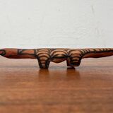 Vintage Australian Aboriginal Art Carved Wooden Animal Figurines, Set of 2