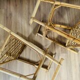 Pair of rattan bedside tables