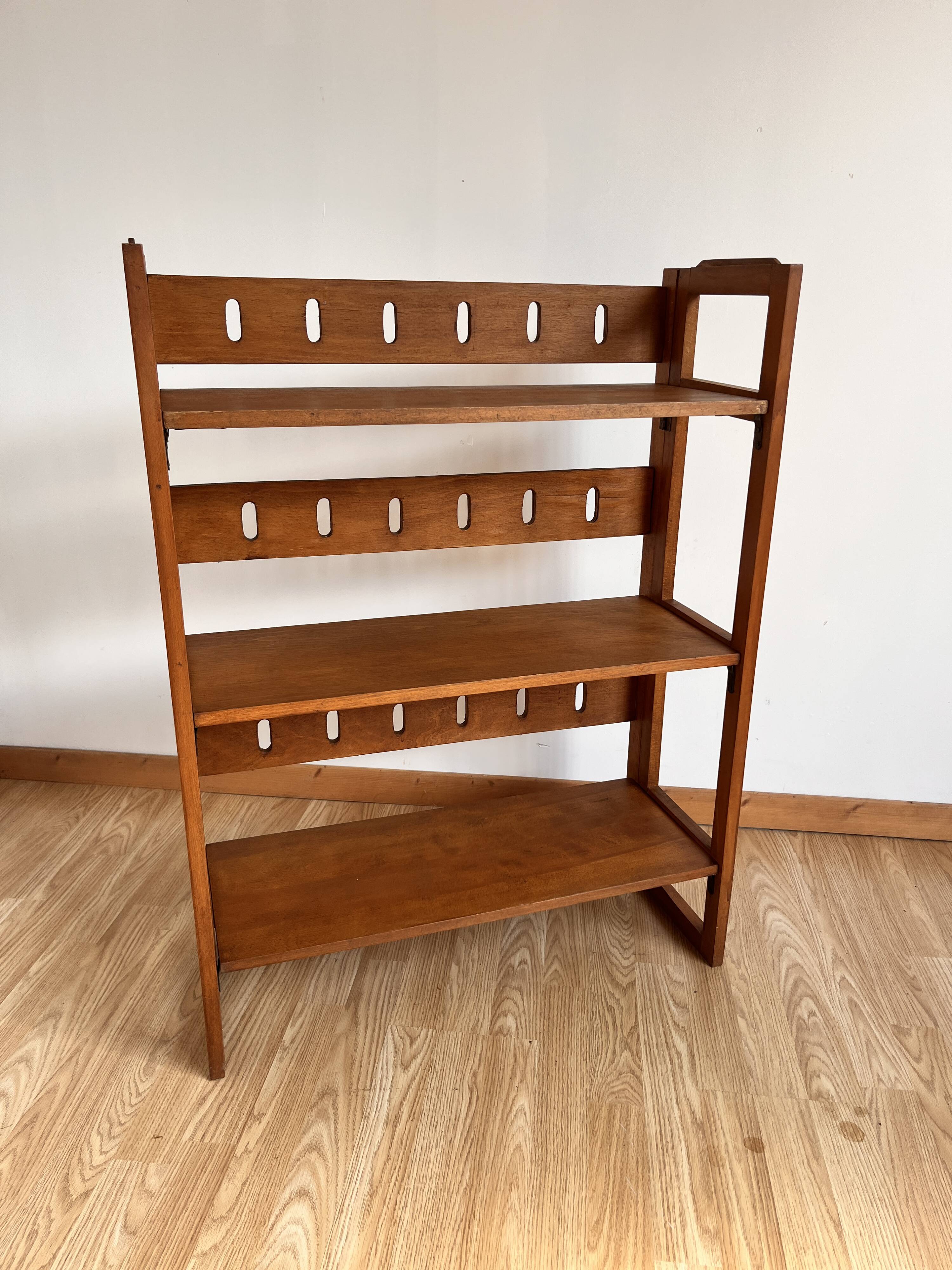 vintage folding librarian's shelf