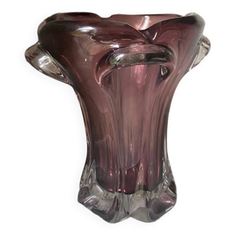 Vase Murano en verre vintage violet