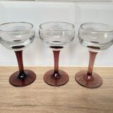 Set of 3 stemmed glasses
