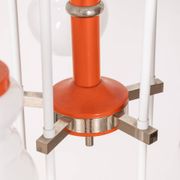 Vintage 70's chandelier in orange metal and glass italian design