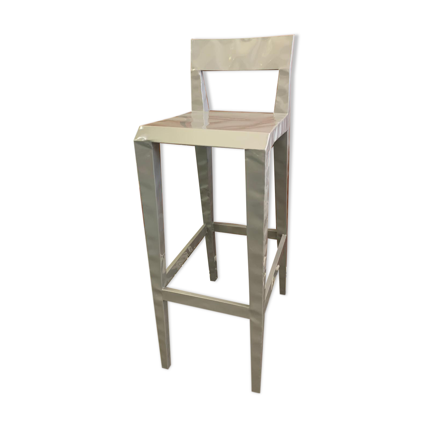 Tabouret Mr. B avec dossier couleur gris - Cappellini