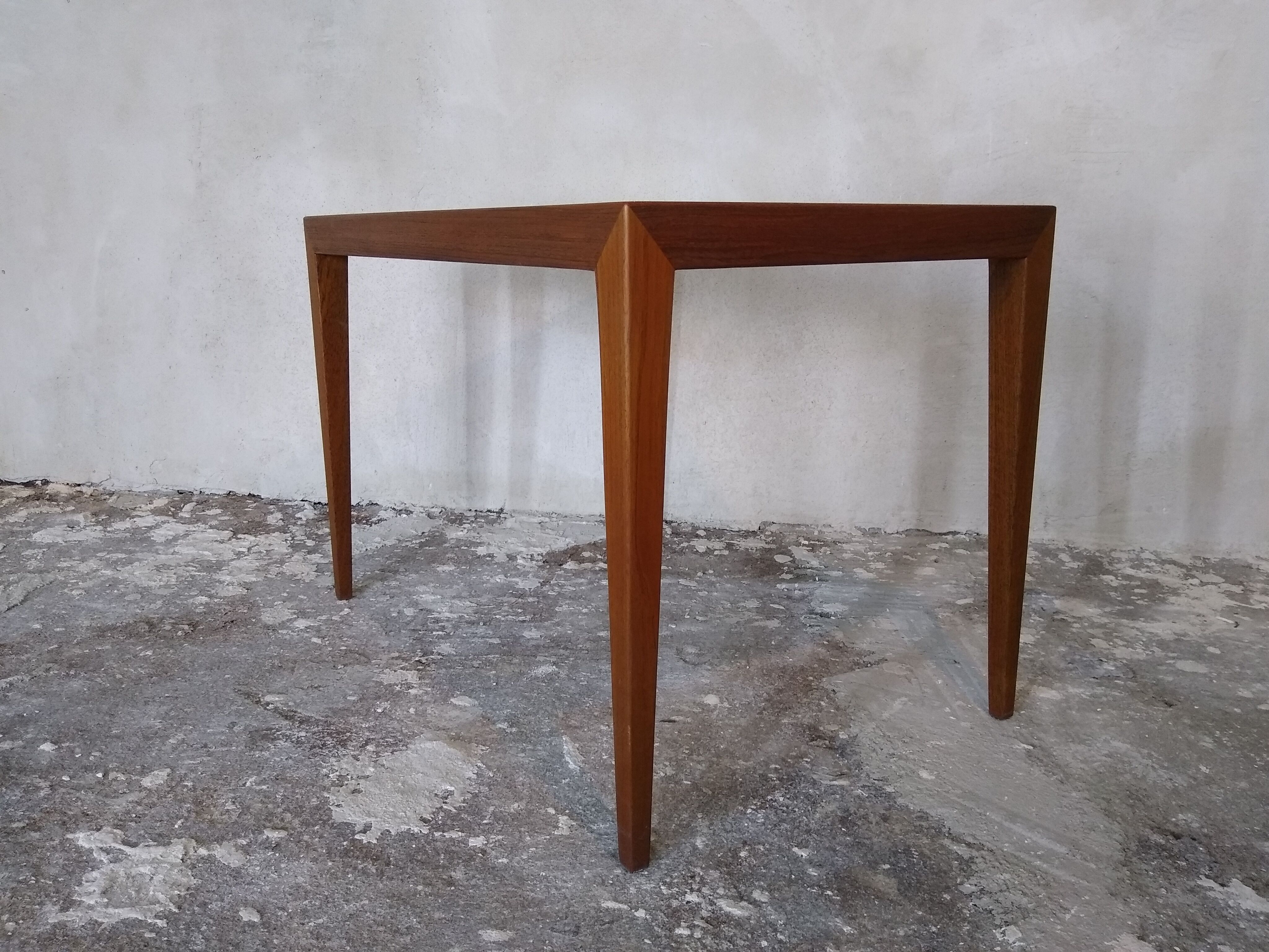 Teak coffee table by S. Hansen for Haslev, Denmark, 60