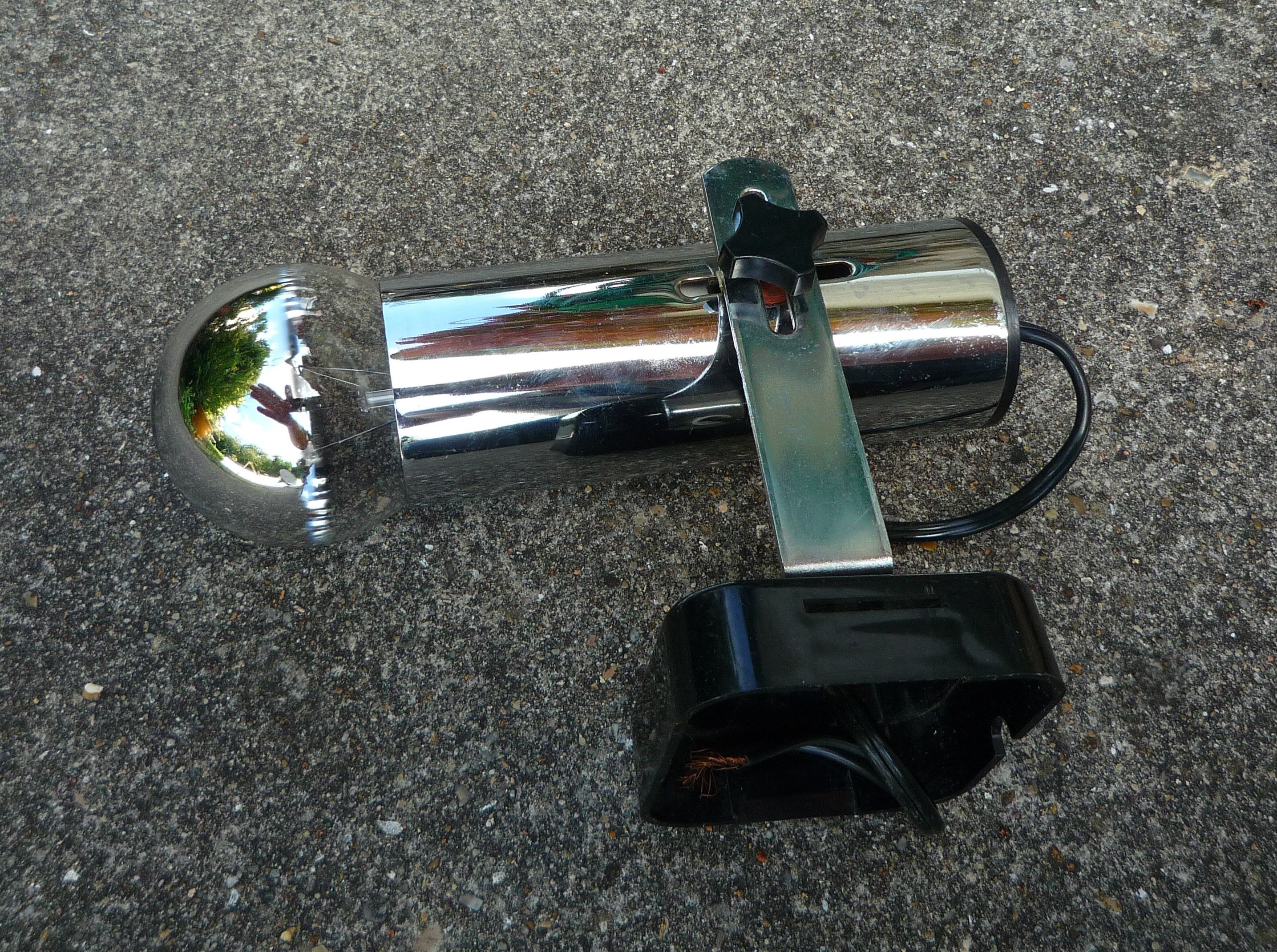 Pair of spotlight lamps, chromed metal, vintage 1970s