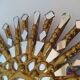 Golden wooden sun mirror 30cm