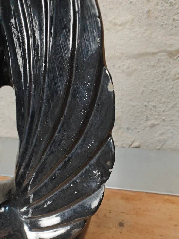 Swan lamp with vintage globe