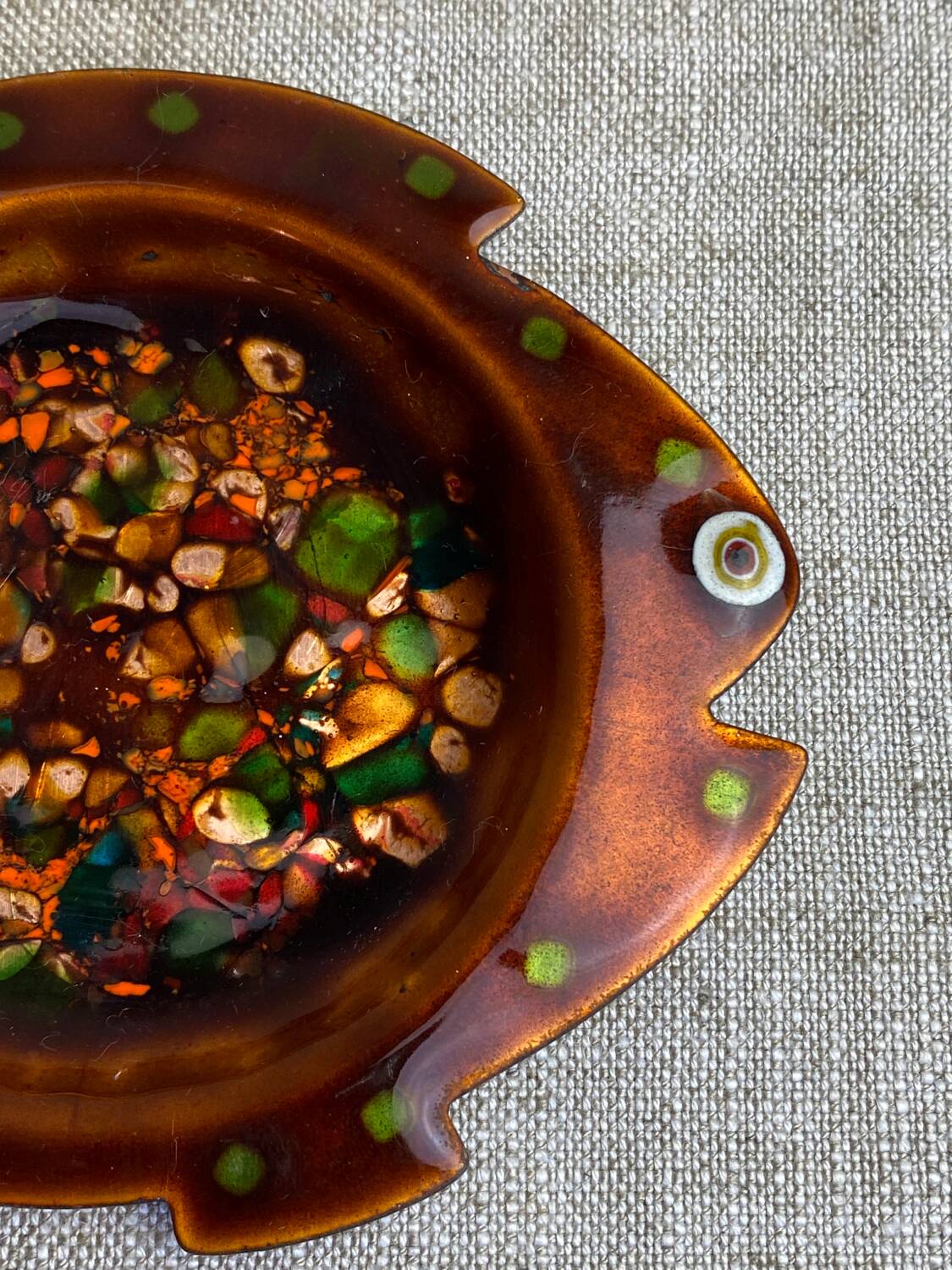 Enameled copper fish bowl