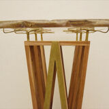 Console table in exotic wood with resin top, 1990s