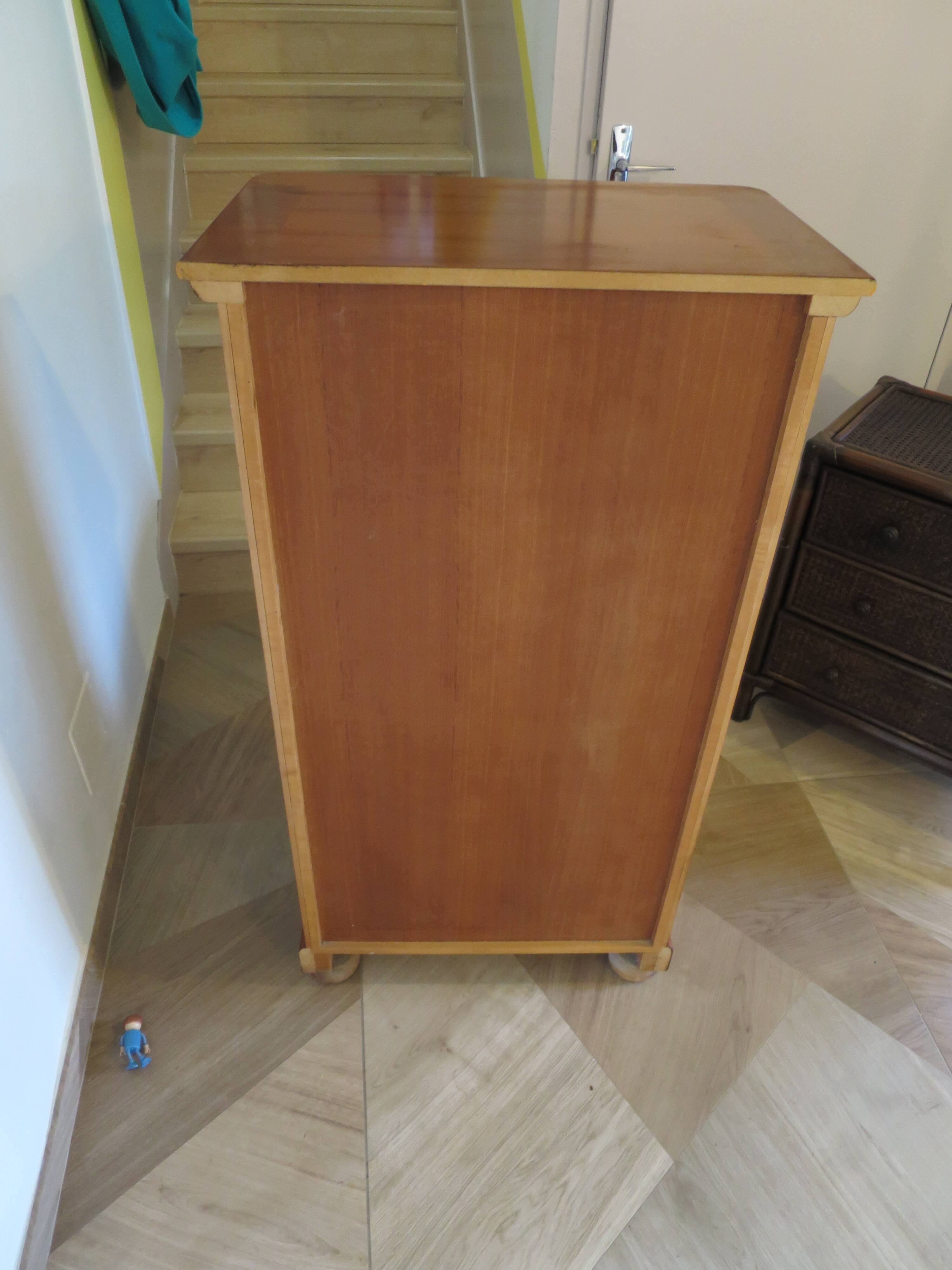 Rare Louis Philippe chest of drawers with 7 drawers from the 80s in cherry wood