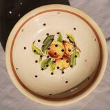 Set of 2 stoneware colanders/strainers, fruit designs, Digoin LML
