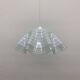 Mid-century minimalist folded glass hanging lamp, 1980’s