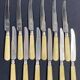 Set of 12 dessert knives with stainless steel blade and silver ferrule Régence