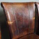 Set of 5 sheepskin dining chairs