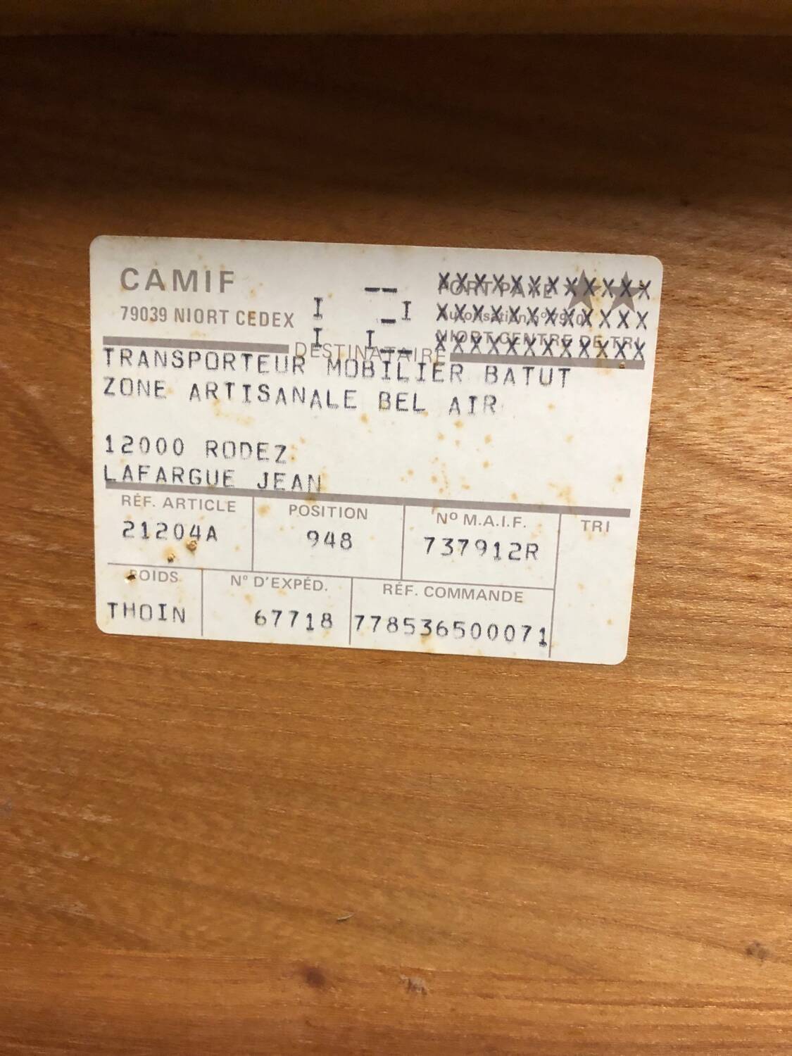 Vintage elm chest of drawers from Maison Regain