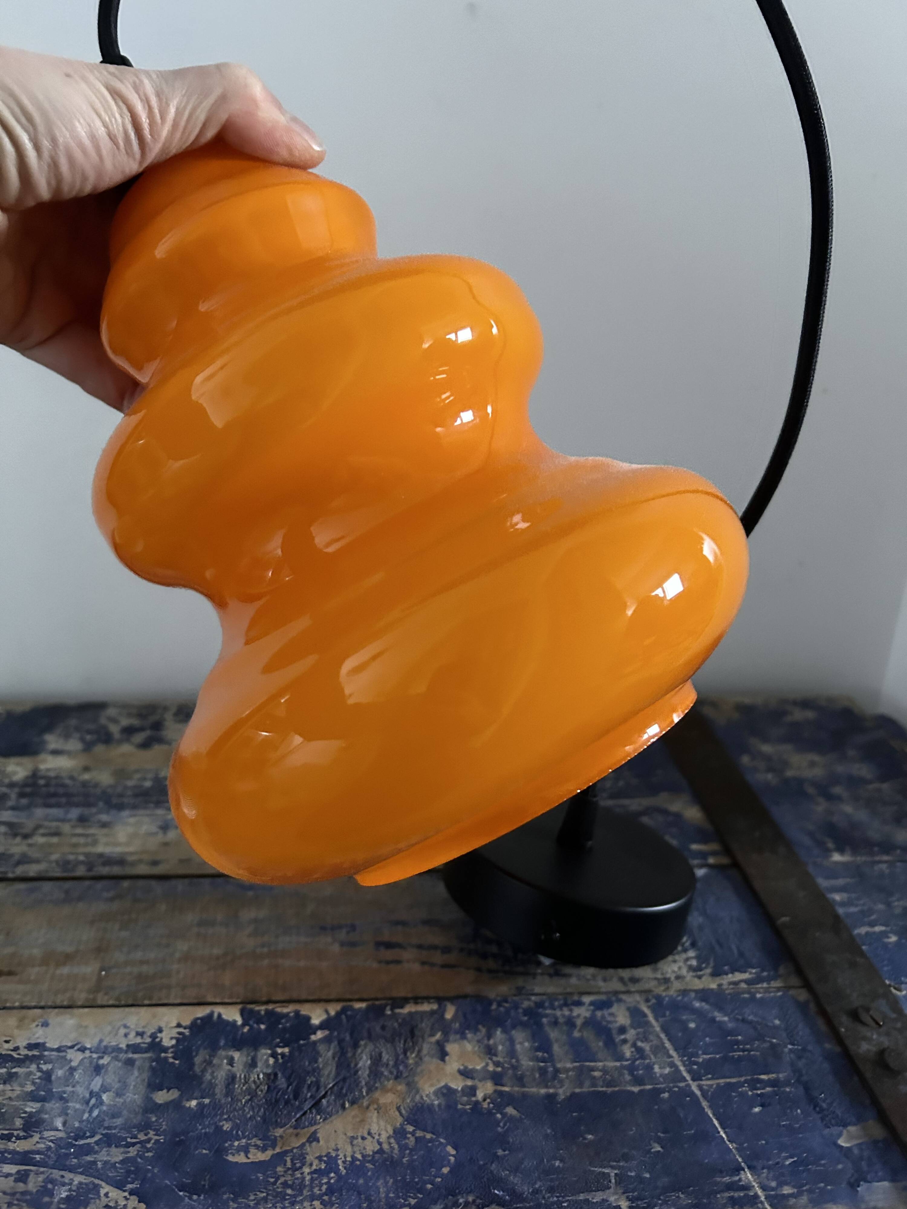 Orange opaline pendant light