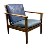 Scandinavian leather armchair 1950