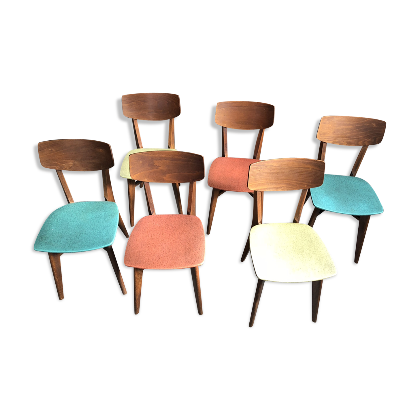 Set of 6 vintage 50s chairs